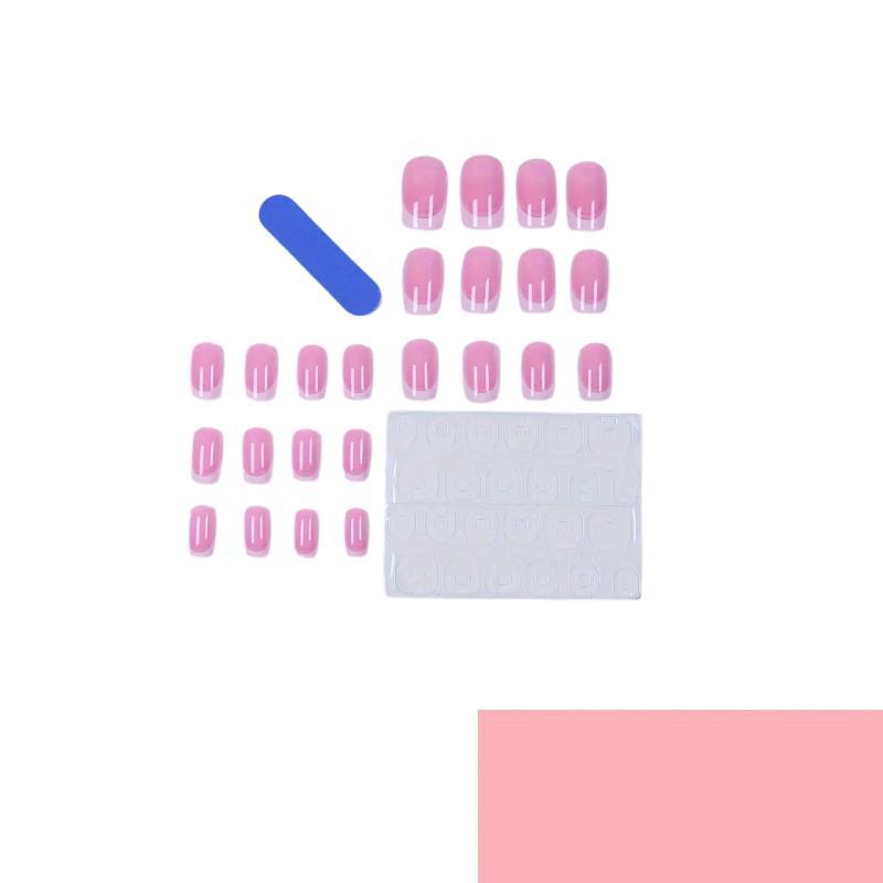 Нігті накладні френч із сердечками з клейовими пластинами 24 шт. Білий з рожевим (27086309) - фото 6 Нігті накладні френч із сердечками з клейовими пластинами 24 шт. Білий з рожевим (27086309) - фото 6