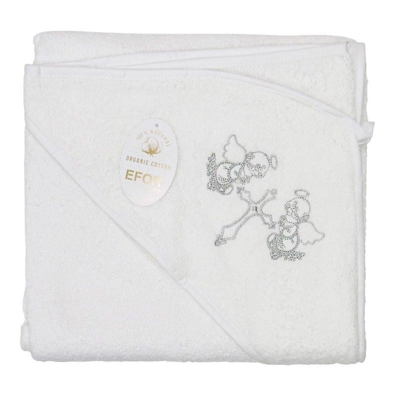 Крыжма Gulcan Ангел с уголком и вышивкой 100х100 см Серебряный (21601)