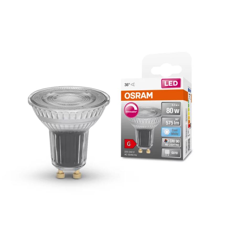 Лампа рефлекторная Osram led par16 GU10 8,3 W 575 lm 4000K 36° Холодный белый (4058075453661) - фото 2 Лампа рефлекторная Osram led par16 GU10 8,3 W 575 lm 4000K 36° Холодный белый (4058075453661) - фото 2