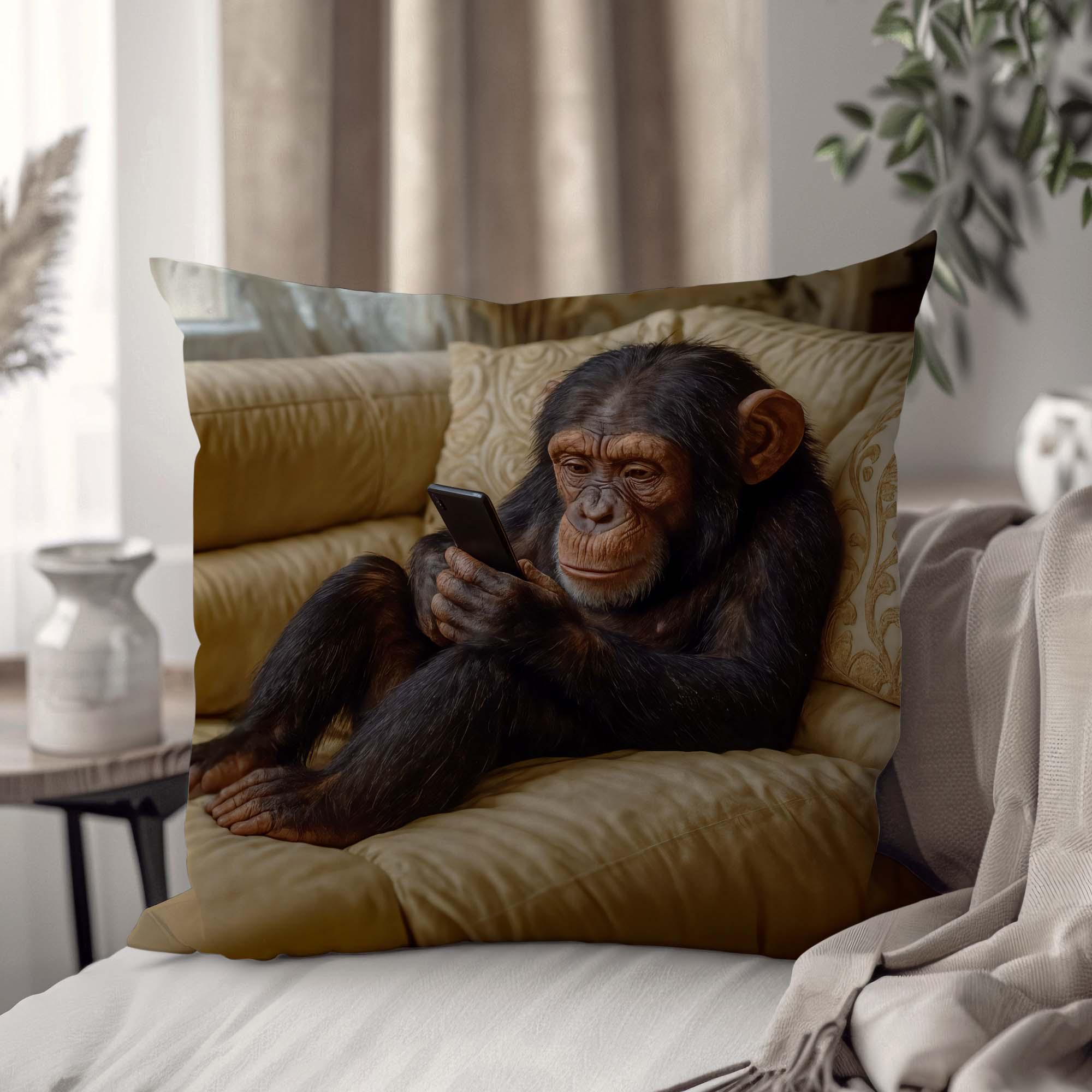 Подушка декоративная "С Принтом Обезьяны" 45х45 см (1312745UA)