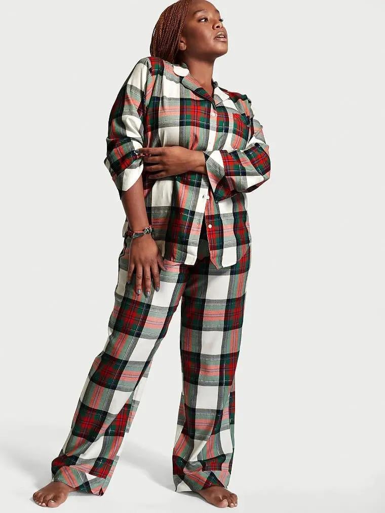 Піжама сорочка/штани фланель Victoria's Secret Long Pajama Set клітинка XS Білий (26574495) Піжама сорочка/штани фланель Victoria's Secret Long Pajama Set клітинка XS Білий (26574495)