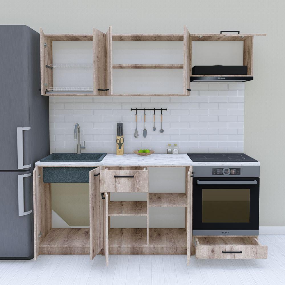 Кухня модульная готовая 2 м 200 см Аликанте (МП38в) - фото 2 Кухня модульная готовая 2 м 200 см Аликанте (МП38в) - фото 2