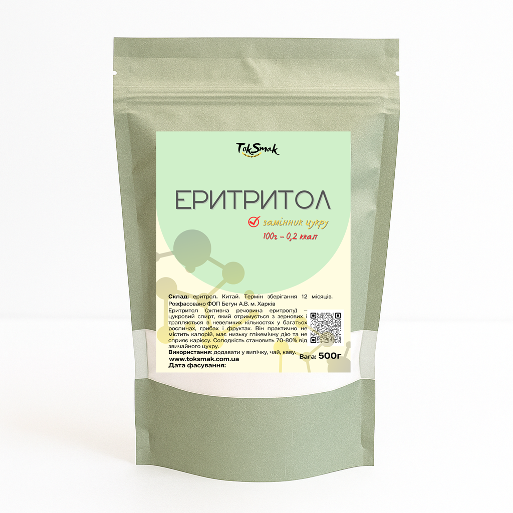 Замінник цукру Еритритол TokSmak 500 г (1482116923)
