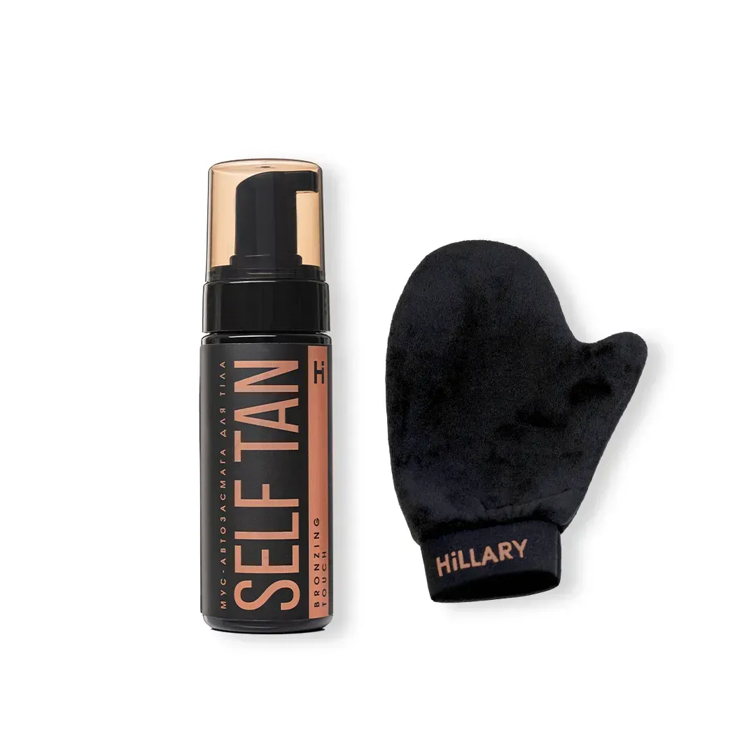 Мус-автозагар для тіла Hillary Self Tan Bronzing Touch і рукавичка-аплікатор для автозасмаги Hillary Self Tan Bronzing Touch