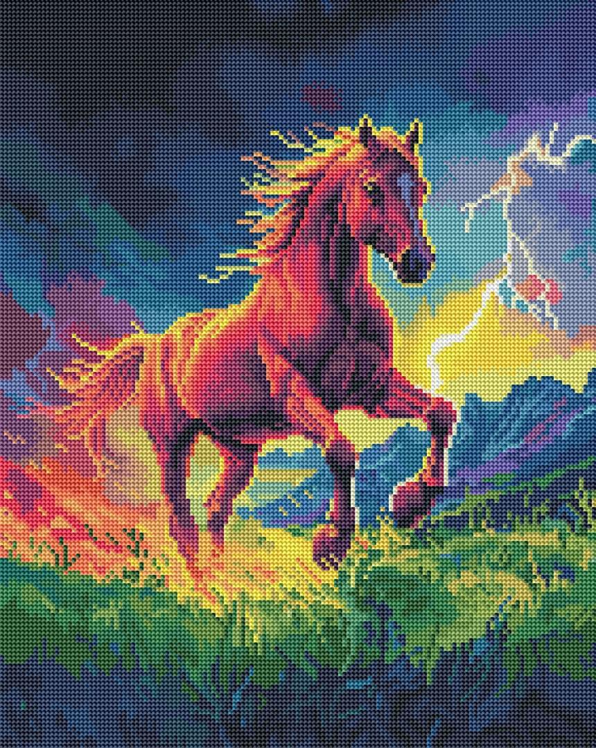 Алмазная мозаика Brushme Гнедая лошадь 40x50 см (DBS54003)