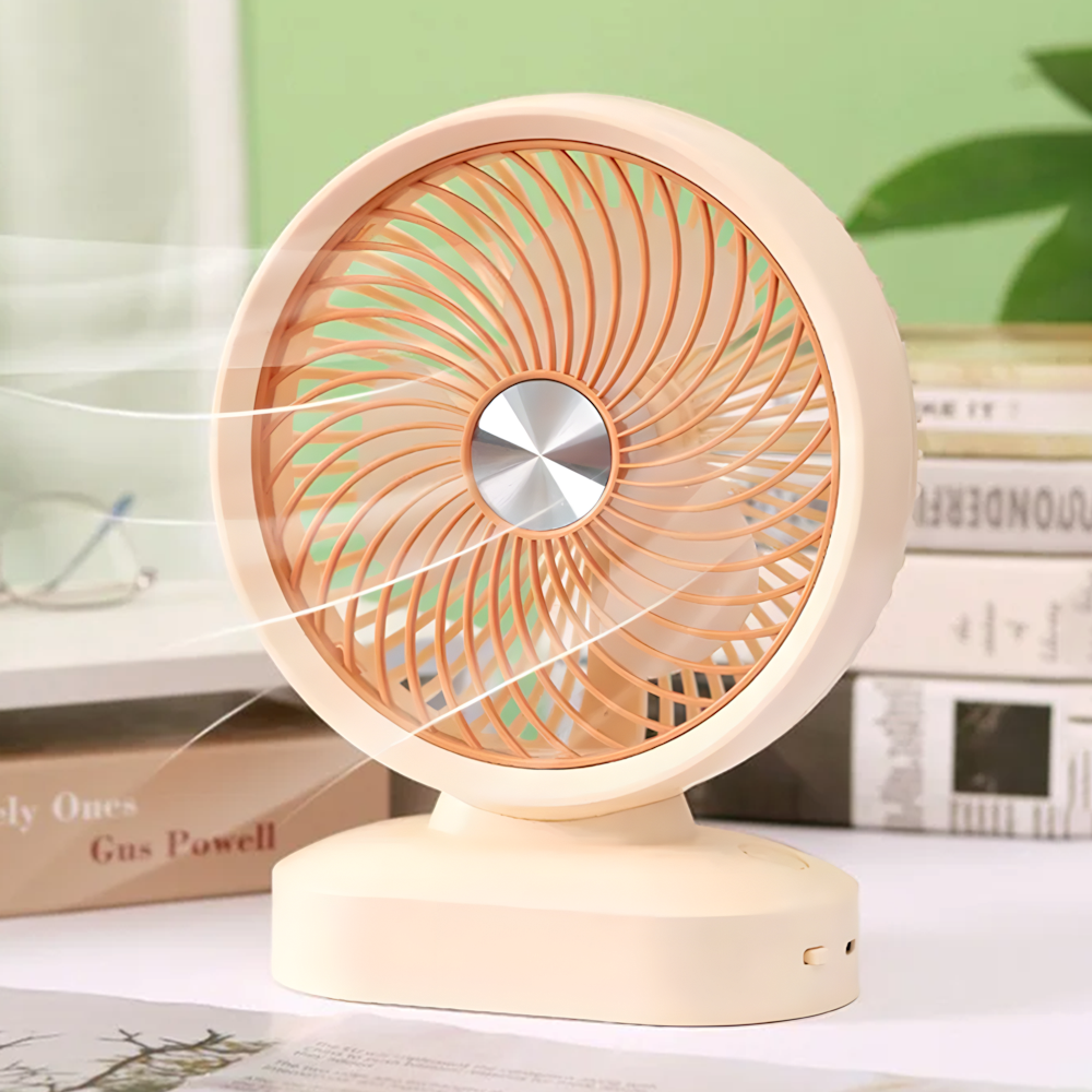 Вентилятор портативний настільний на акумуляторі 1200 мАг USB-Type C 3 режими 5 Вт Кремовий (27434606) - фото 2 Вентилятор портативний настільний на акумуляторі 1200 мАг USB-Type C 3 режими 5 Вт Кремовий (27434606) - фото 2