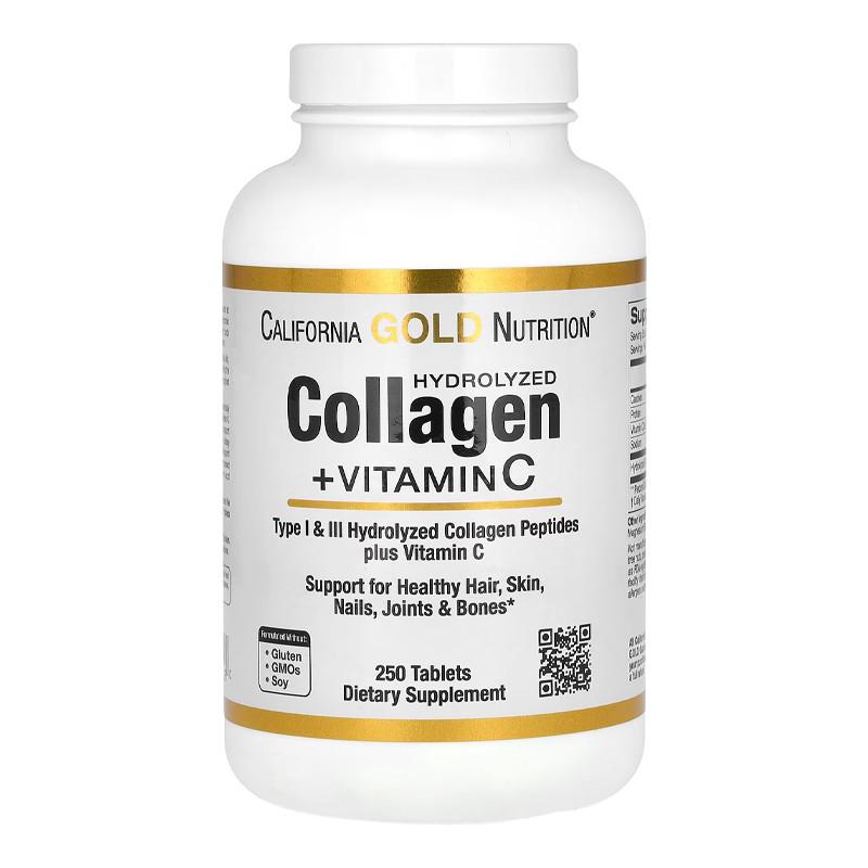 Коллаген с витамином C California Gold Nutrition Collagen Hydrolyzed + Vitamin C 250 табл. (22488-01) Коллаген с витамином C California Gold Nutrition Collagen Hydrolyzed + Vitamin C 250 табл. (22488-01)