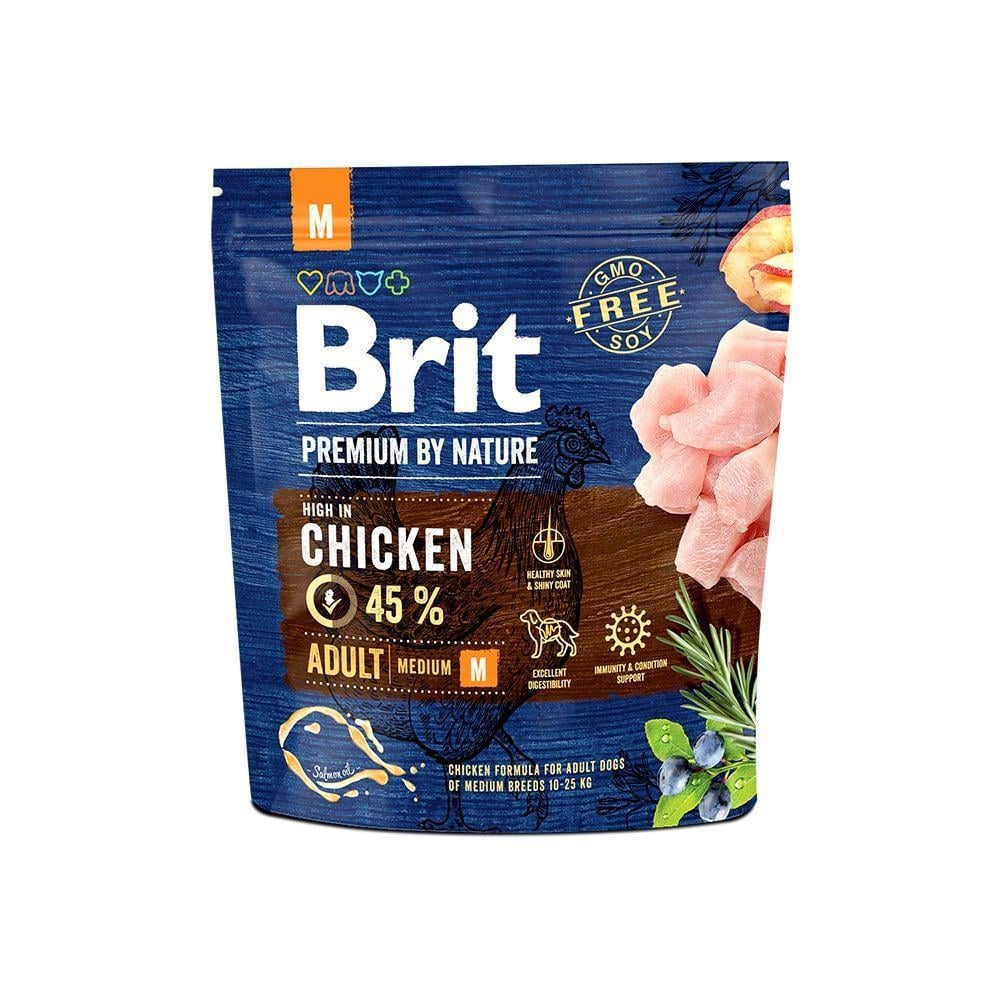 Корм сухой Brit Premium Dog Adult M для взрослых собак средних пород весом 10-25 кг с курицей 1 кг (8595602526345) Корм сухой Brit Premium Dog Adult M для взрослых собак средних пород весом 10-25 кг с курицей 1 кг (8595602526345)