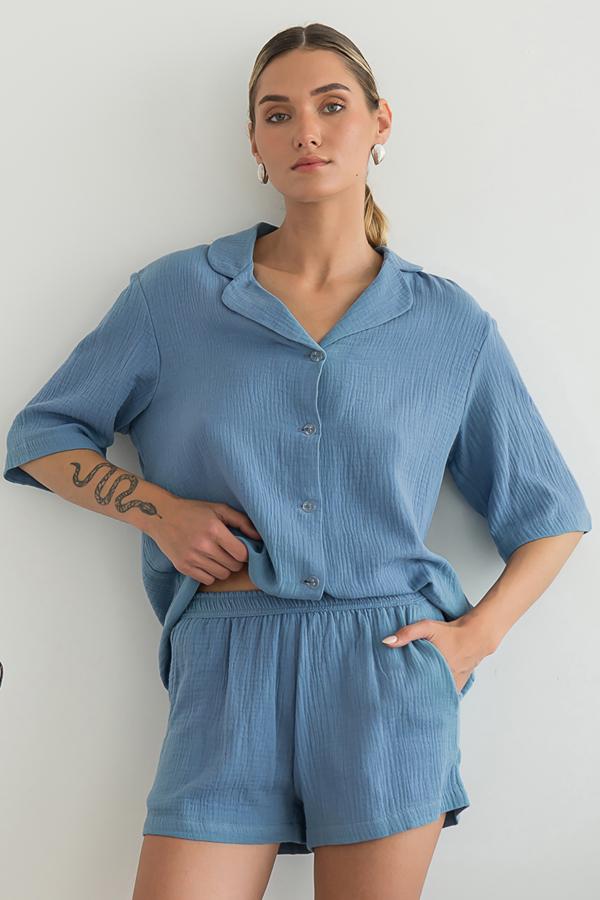 Піжама FORLY з шортами з мусліну Butterfly XS/S (ML0081-06-58)