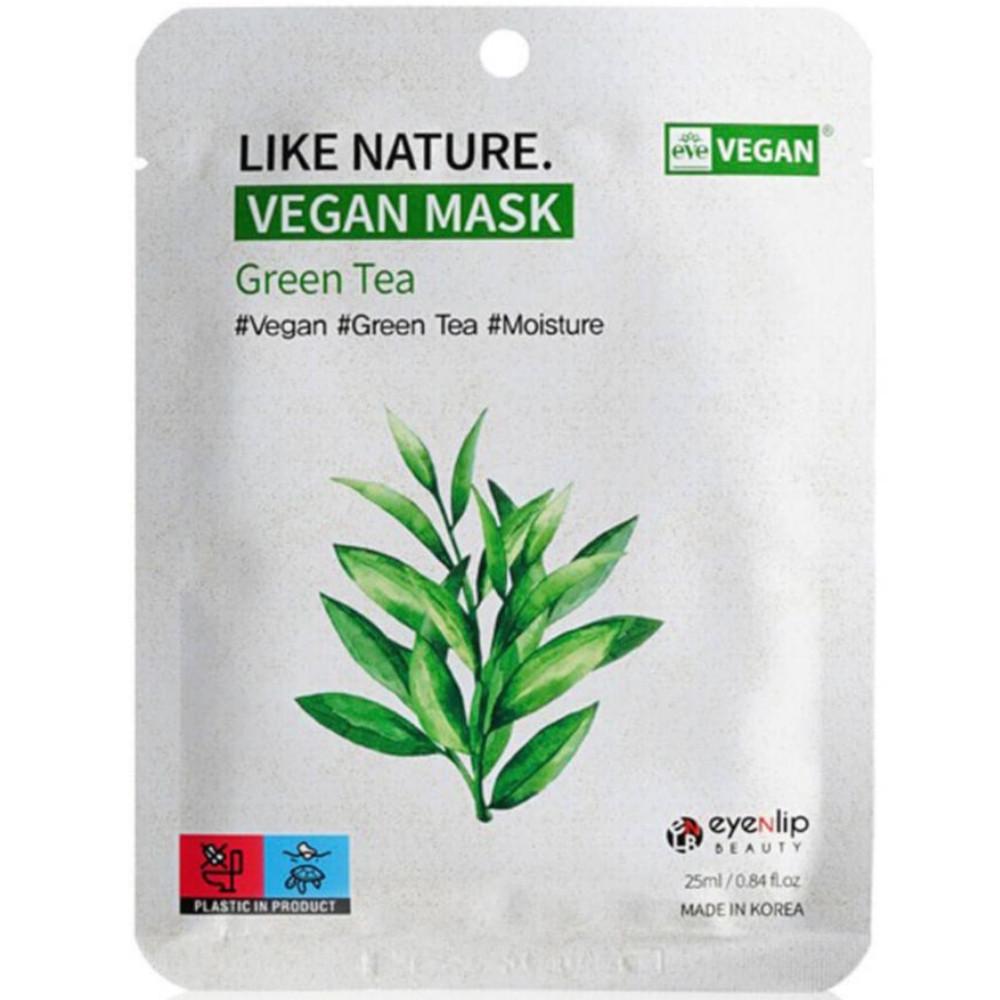 Маска для лица Eyenlip Like Nature Vegan Mask Pack Green Tea с зеленым чаем 25 мл (8809555253082)