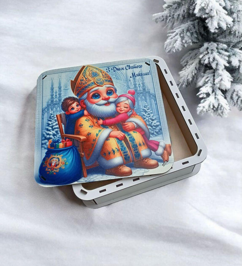 Коробка/бокс деревянная новогодняя под наполнения сладостями для детей 20 см (145) Коробка/бокс деревянная новогодняя под наполнения сладостями для детей 20 см (145)