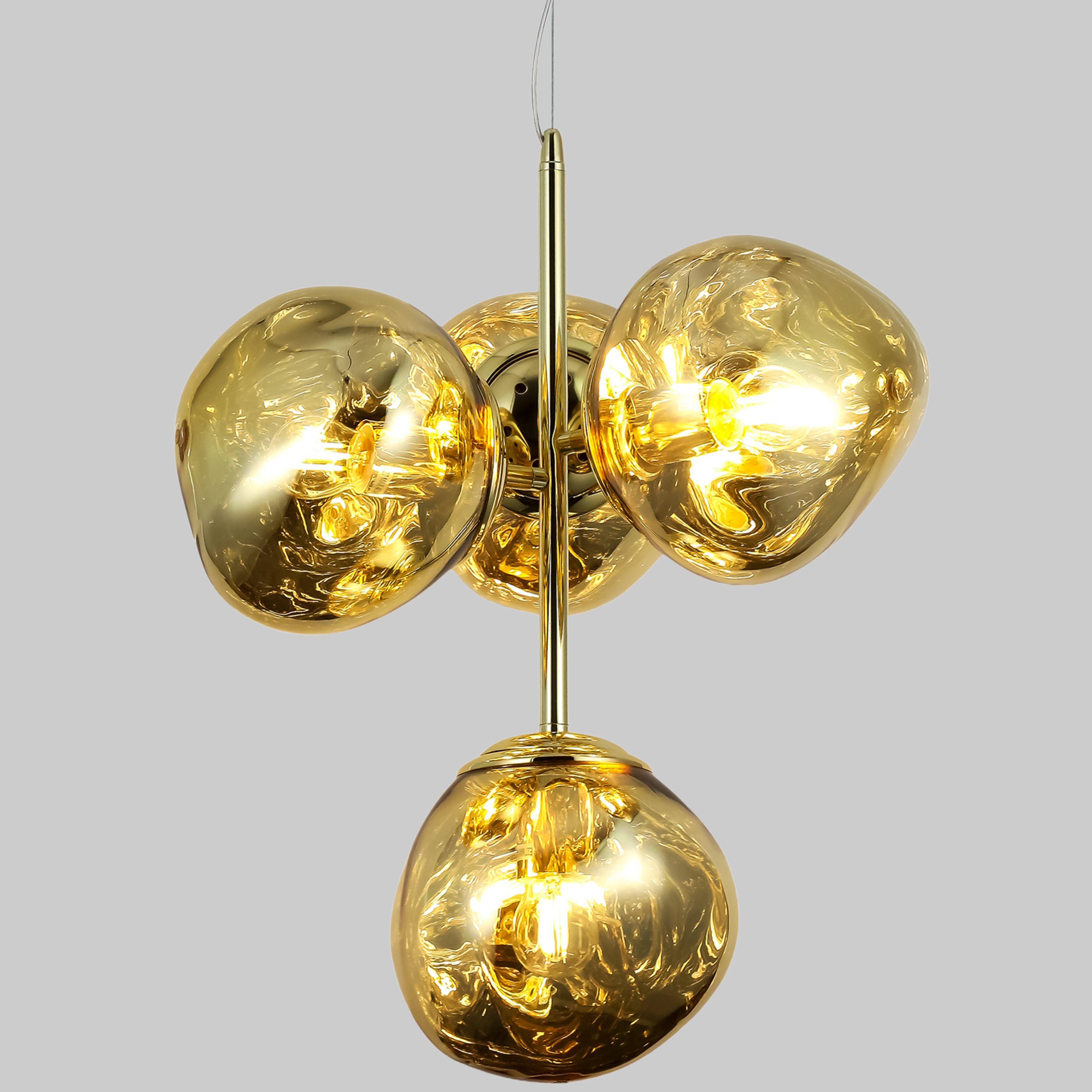 Люстра дизайнерська Melt з плафонами 18 см Золотистий (93-CH01-4) - фото 4 Люстра дизайнерська Melt з плафонами 18 см Золотистий (93-CH01-4) - фото 4