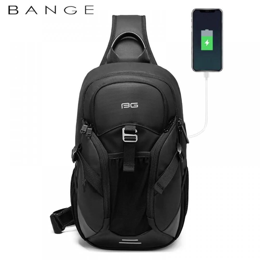 Рюкзак однолямковий Bange BGS77120 9,7" з USB/Micro USB Чорний (11291875) - фото 4