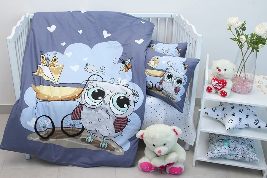 Комплект постельного белья для младенцев TAGtekstil Owl Сова Голубой (18094) Комплект постельного белья для младенцев TAGtekstil Owl Сова Голубой (18094)