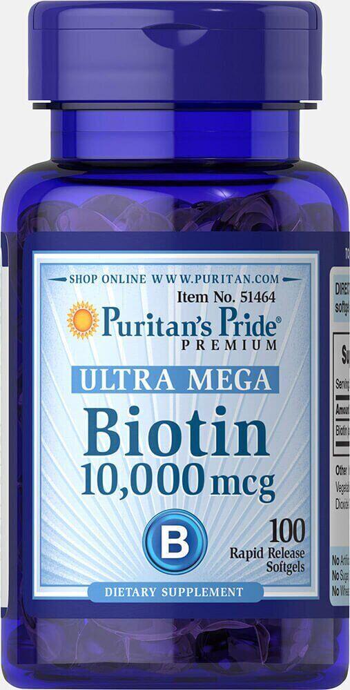 Витамины Biotin Ultra Mega 10000 мкг 100 капсул
