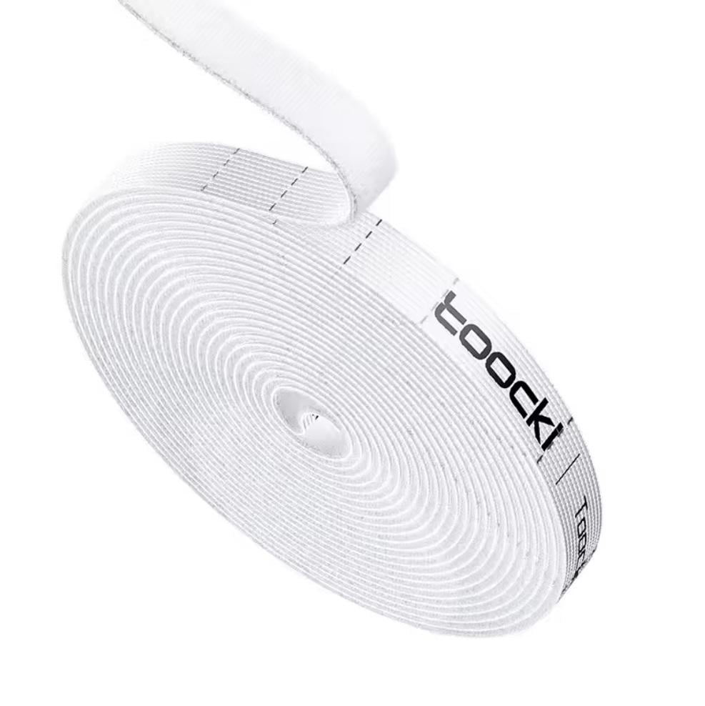 Кабельный органайзер Toocki для стяжки проводов с липучкой 10 мм x 5 м White