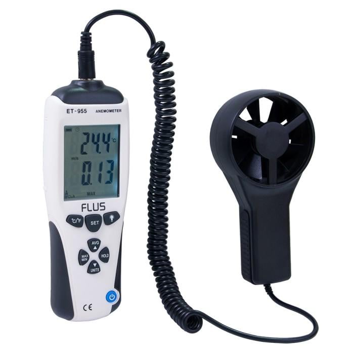 Анемометр-расходомер с термометром Flus ET-955 03-45 м/с