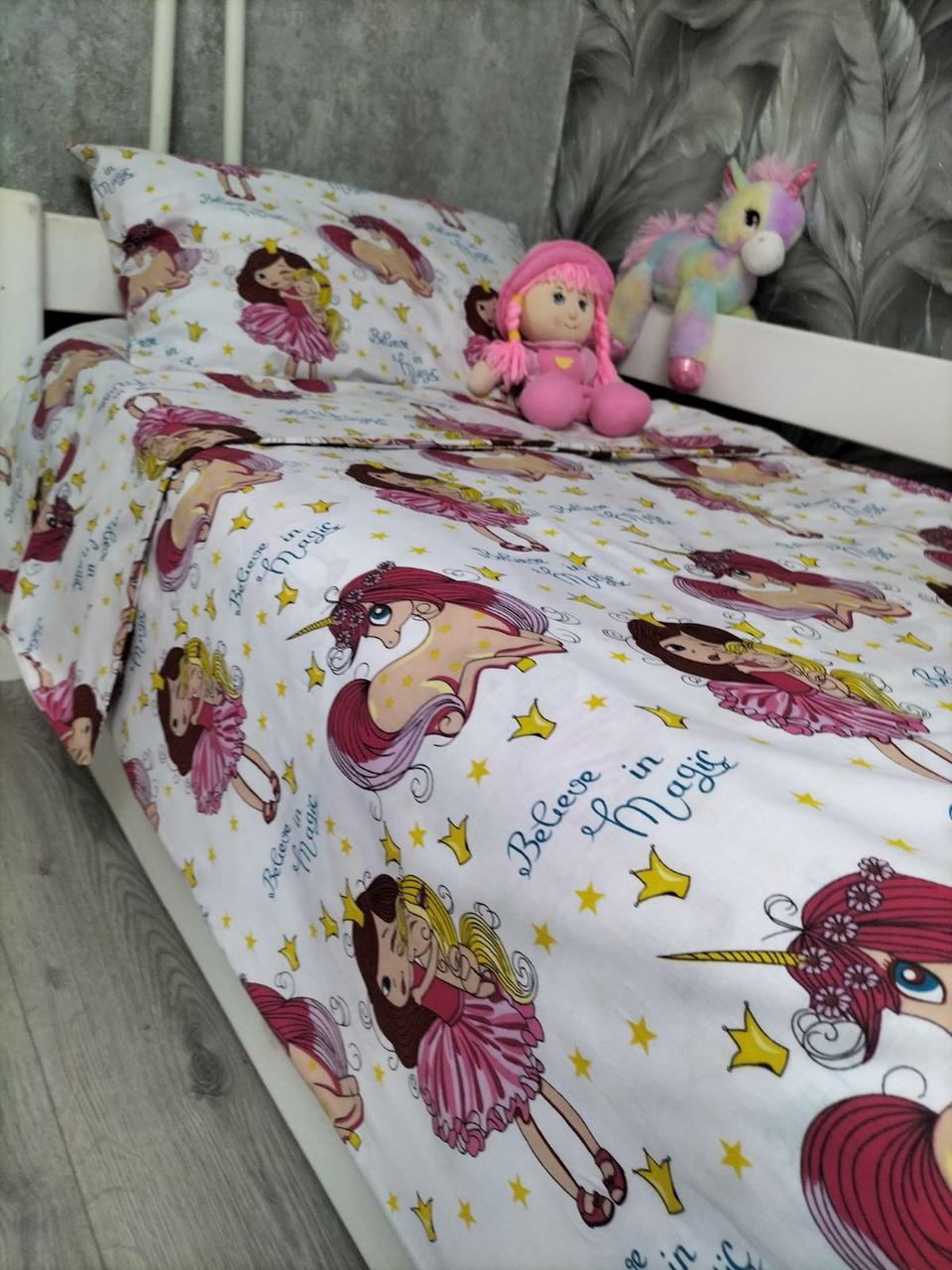 Комплект постельного белья детский полуторный Принцесса 150х215 см Единорог (КП011) - фото 4 Комплект постельного белья детский полуторный Принцесса 150х215 см Единорог (КП011) - фото 4