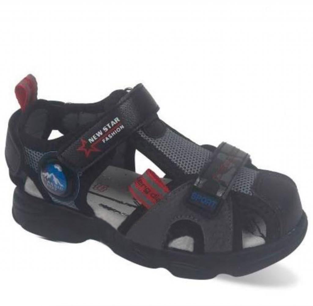 Cандали для мальчиков 10080 в сетку р. 28 Черно-серый