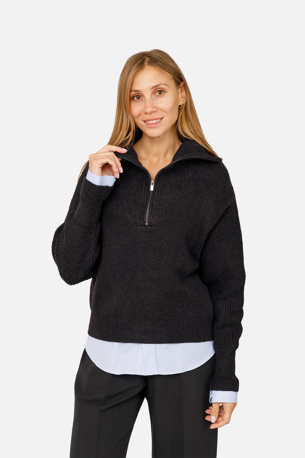 Свитер женский ЦБ-00262317 р. 46 Черный (SKT001026384)