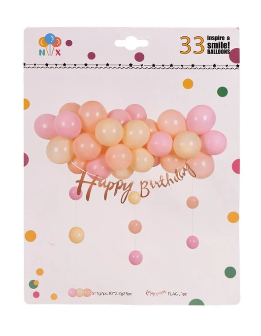 Фотозона из воздушных шаров Happy Birthday 33 шт. (R35116)