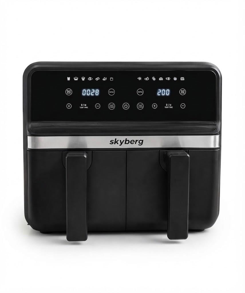 Аэрофритюрница двухкамерная Skyberg 10 л 4800 Вт 2 корзины по 5 л сенсорное управление