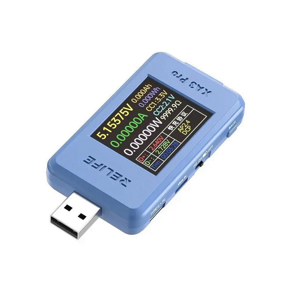 Тестер RELIFE XA3 Pro мультиметр/амперметр/вольтметр USB-A BT (00-00027570) Тестер RELIFE XA3 Pro мультиметр/амперметр/вольтметр USB-A BT (00-00027570)