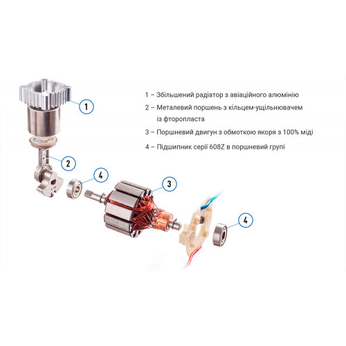 Компрессор Vitol К-52 150psi 15Amp 40 л/мин (К52) - фото 14