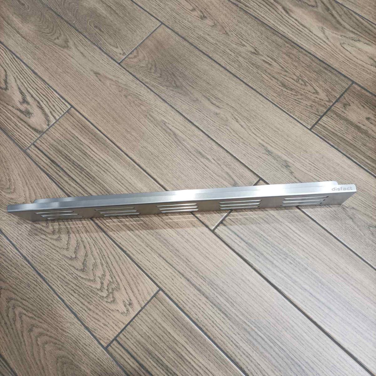 Поличка для ванной кімнати Disfact HL-65 L-форми довга пряма відкрита з товстої нержавіючої сталі 65 см Сріблястий матовий (3328) - фото 7