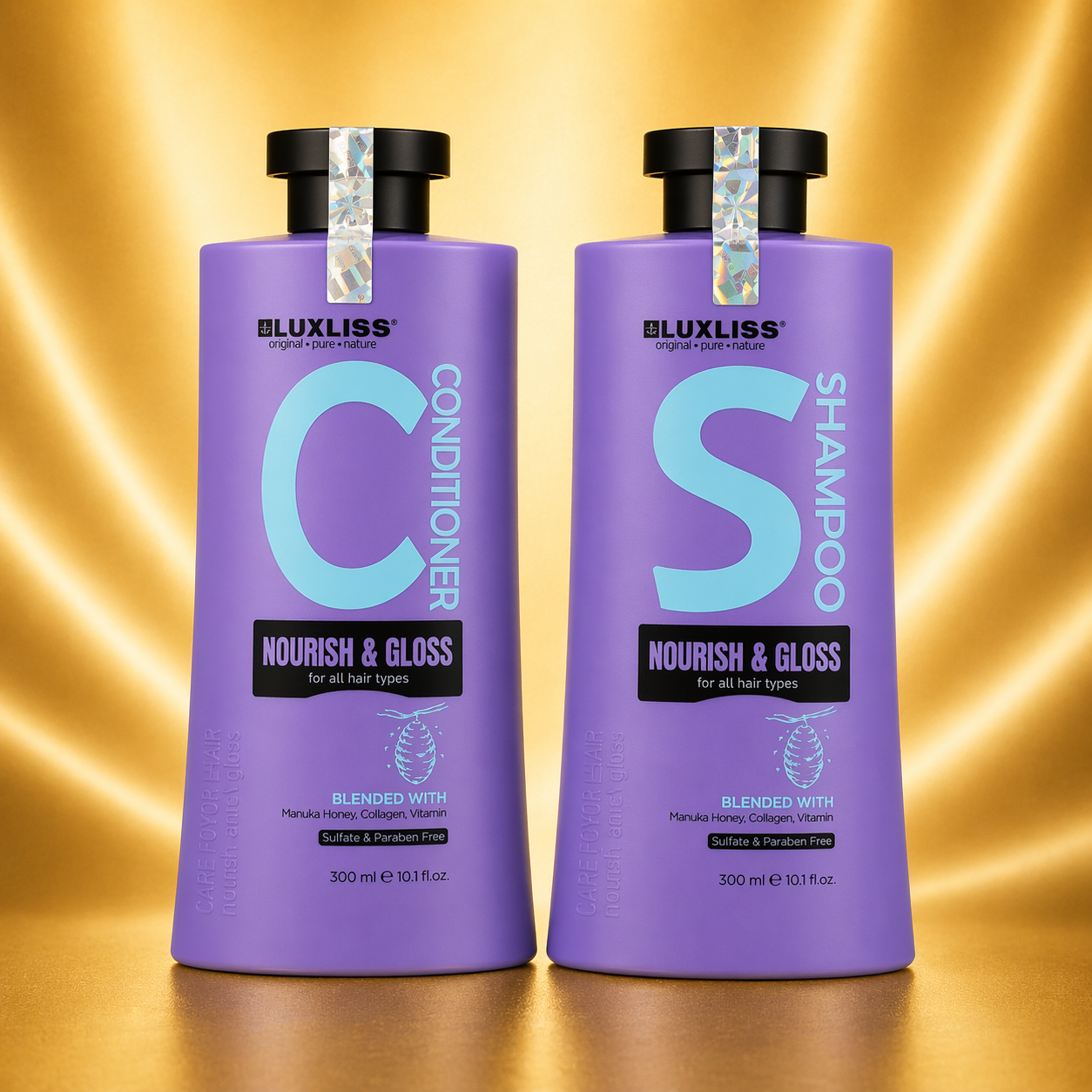 Набор ухода для питания и блеска волос Luxliss NOURISH & GLOSS шампунь 300 мл и кондиционер 300 мл Набор ухода для питания и блеска волос Luxliss NOURISH & GLOSS шампунь 300 мл и кондиционер 300 мл