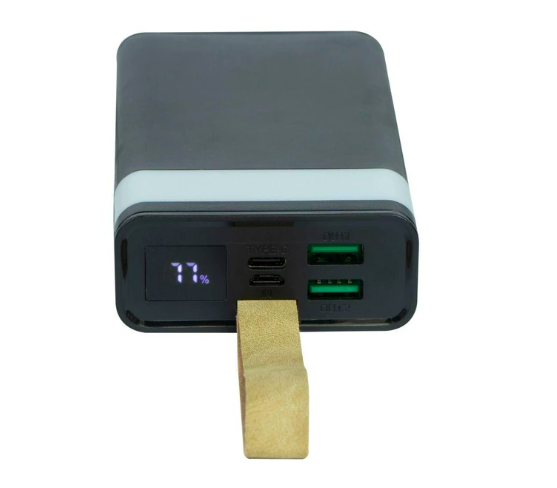 Повербанк з ліхтариком Xo PR129 20000 mAh Type-C/PD20W USB/QC22,5W Black