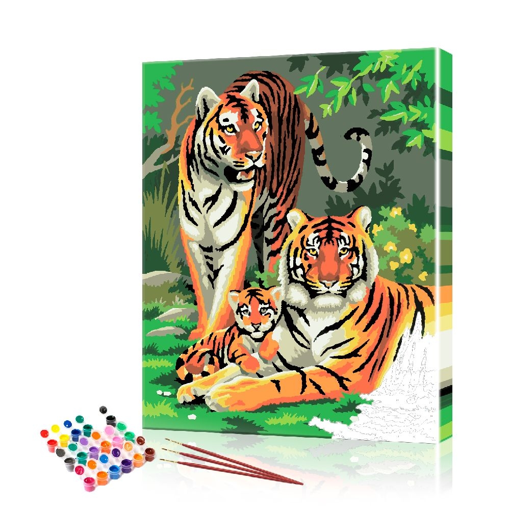 Картина по номерам ArtSale Семья тигров PBN0693 40х50 см
