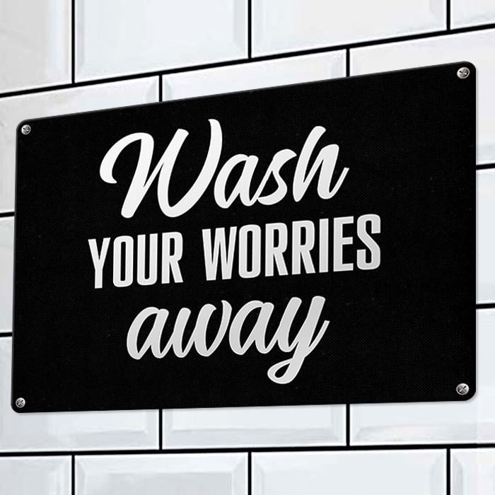 Табличка металева Wash your worries away 26х18,5 см (MET_20J072_SER)