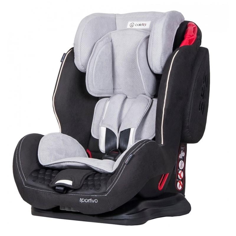 Автокресло Coletto Sportivo 1-2-3 группа 9-36 кг с системой Isofix и SPS Серый/Черный (Sportivo-2)