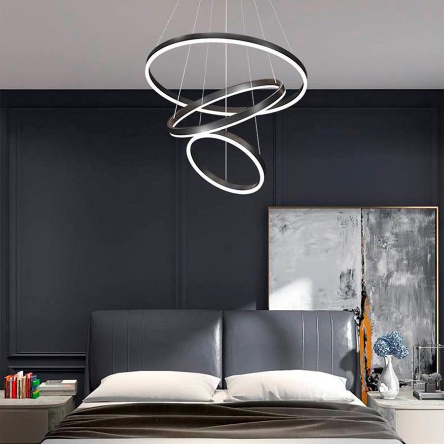 Люстра Led на три кільця 80/60/40 см Чорний (G 68-800+600+400 BK) - фото 7 Люстра Led на три кільця 80/60/40 см Чорний (G 68-800+600+400 BK) - фото 7