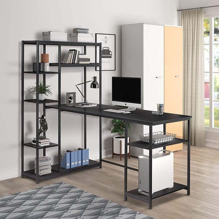 Комп'ютерний стіл в стилі Лофт StepLoft каркас металевий з полицями (Comp-table-119)