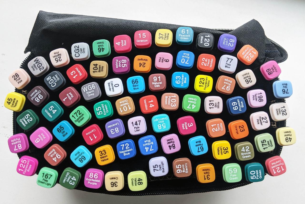 Набор скетч-маркеров для рисования двусторонних Touch 80 шт. (TOUCH80-BL) - фото 2 Набор скетч-маркеров для рисования двусторонних Touch 80 шт. (TOUCH80-BL) - фото 2