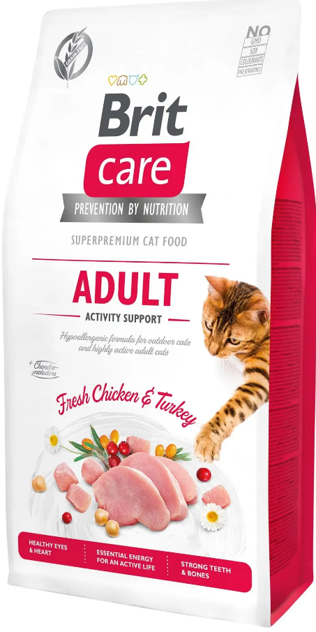 Сухий корм для вуличних котів Brit Care Cat GF Activity Support з індичкою та куркою 7 кг (1789931602) - фото 1