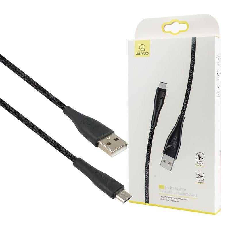 Кабель Usams US-SJ396 U41 MicroUSB Braided Data and Charging Cable 2 м Black (218041)