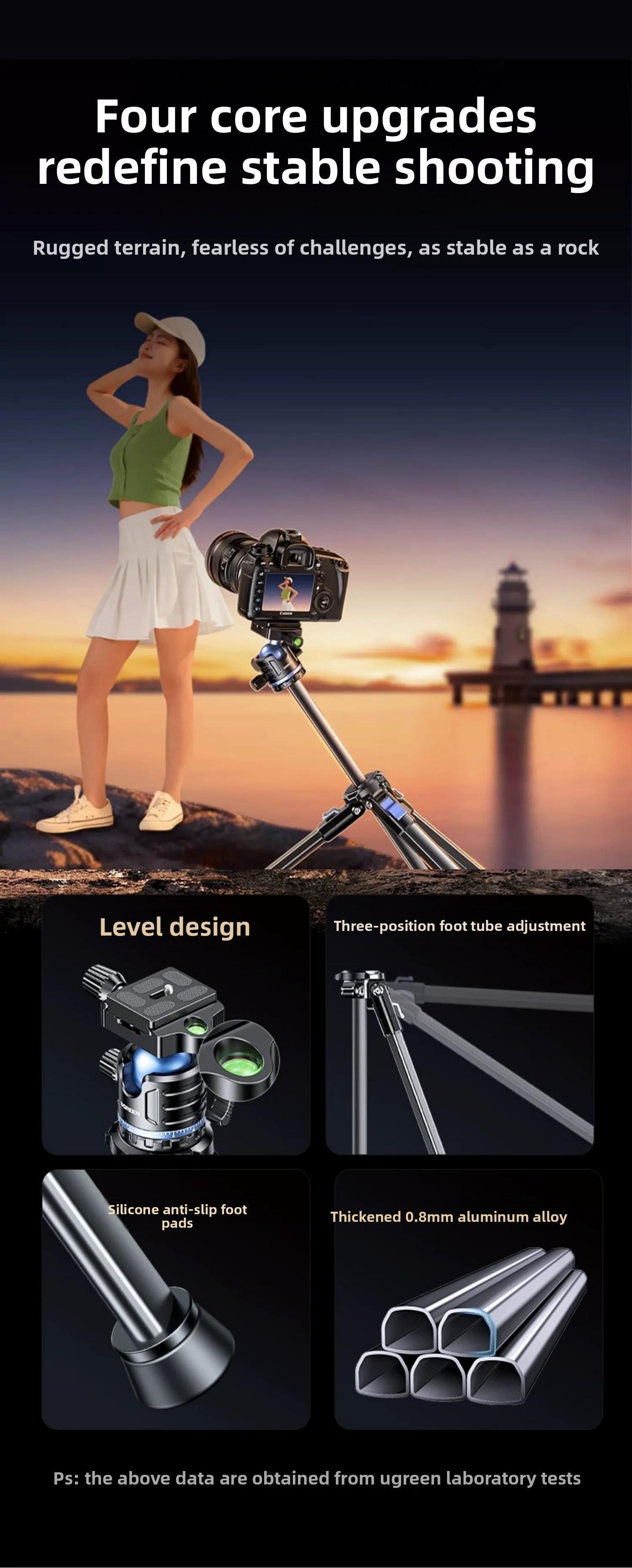 Штатив телескопический Ugreen 15 алюминиевый 165 см (55925) - фото 9 Штатив телескопический Ugreen 15 алюминиевый 165 см (55925) - фото 9