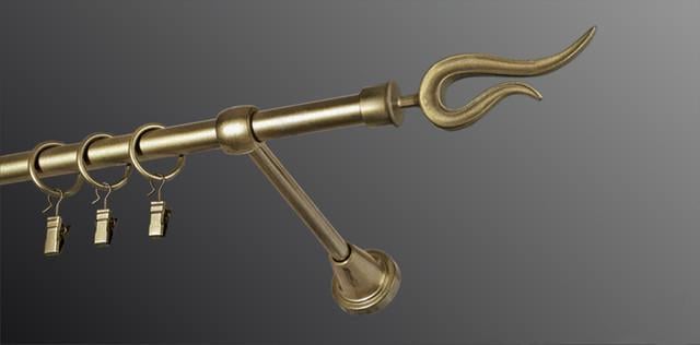 Карниз для шторы Plastidea Виола металлический одинарный с прищепками D 16 мм 120 см Антик - фото 1 Карниз для шторы Plastidea Виола металлический одинарный с прищепками D 16 мм 120 см Антик - фото 1