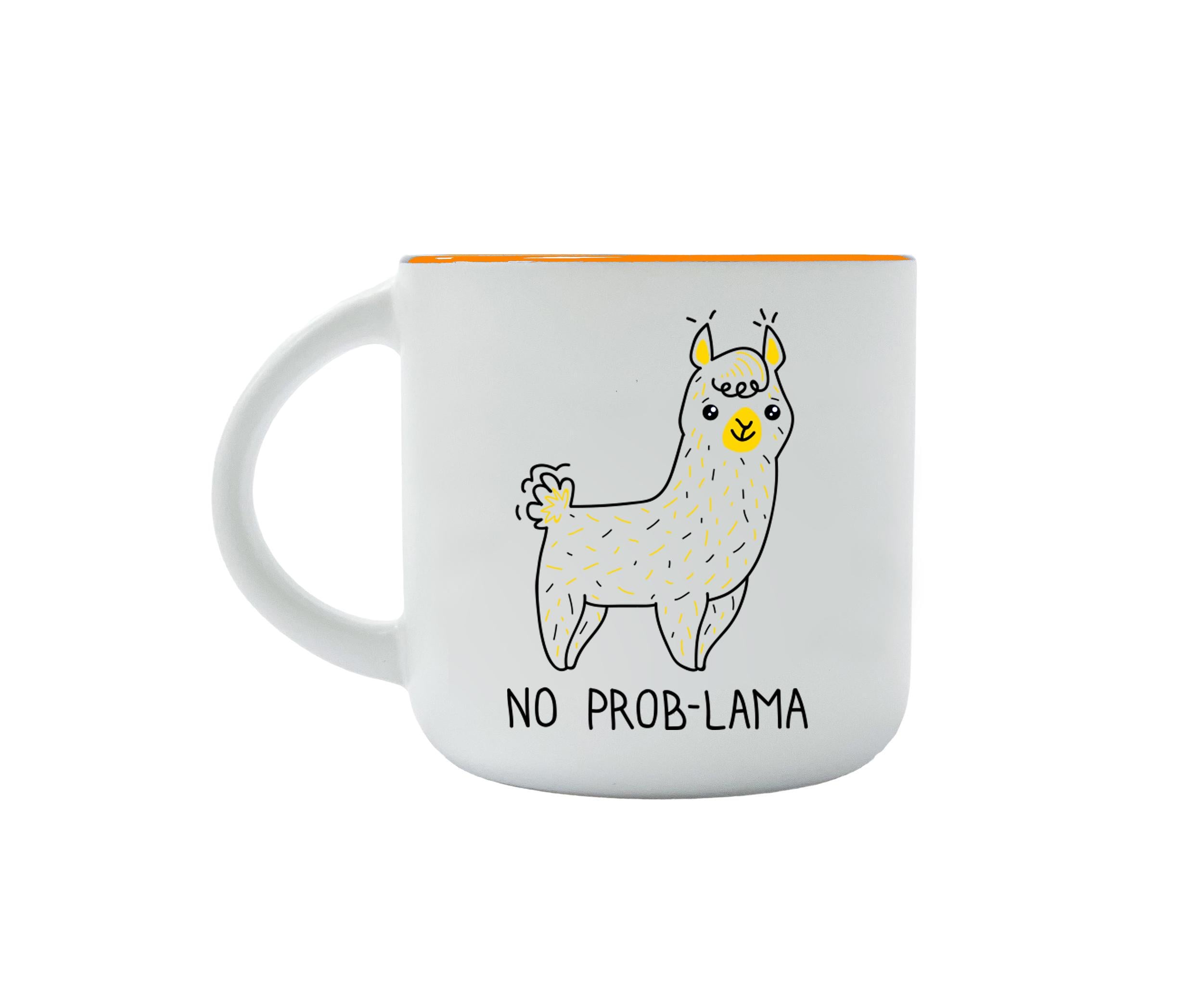 Чашка papadesign No Prob-Lama з малюнком та написом 350 мл Білий (pdp3410)