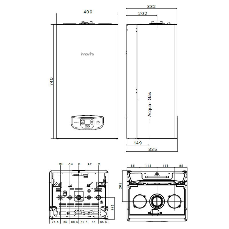 Котел газовий конденсаційний Innovita Kaldaia 28/35 NG - фото 3 Котел газовий конденсаційний Innovita Kaldaia 28/35 NG - фото 3