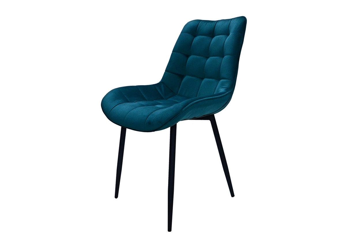 Стул кухонный Intarsio Lion 870х420х520 мм (мягкий для кухни/гостиной/офиса) Металл/Ткань Велюр цвет Черный/Темно-бирюзовый (LIONCDBL85)