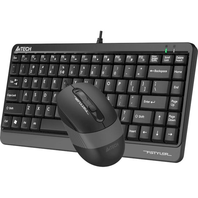 Комплект клавіатура з мишкою A4-Tech F1110 USB Grey (139286) - фото 2