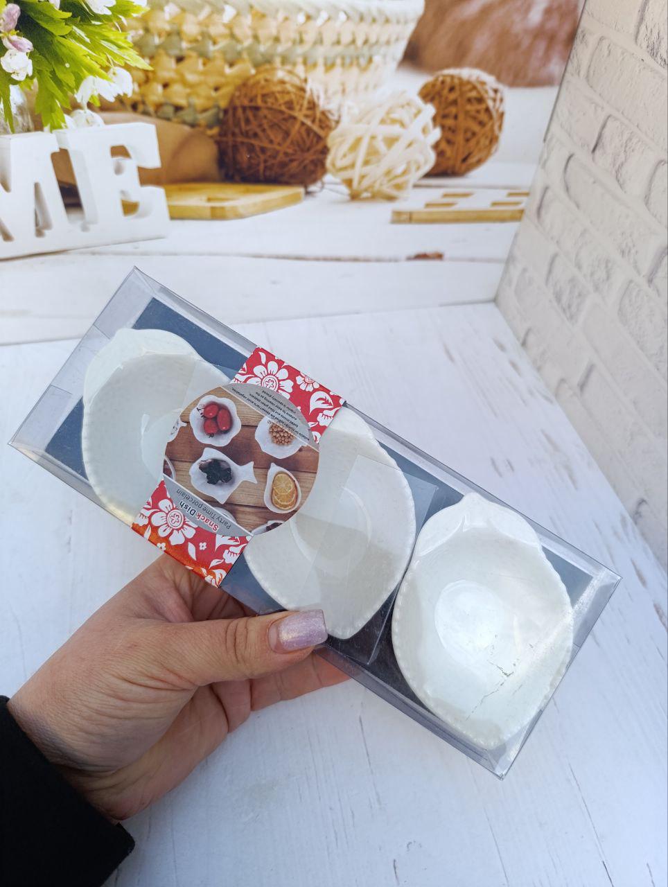 Набор соусниц Stenson фарфор 22,5х8,5х3,1 см 3 шт. Белый (R91932) - фото 3 Набор соусниц Stenson фарфор 22,5х8,5х3,1 см 3 шт. Белый (R91932) - фото 3