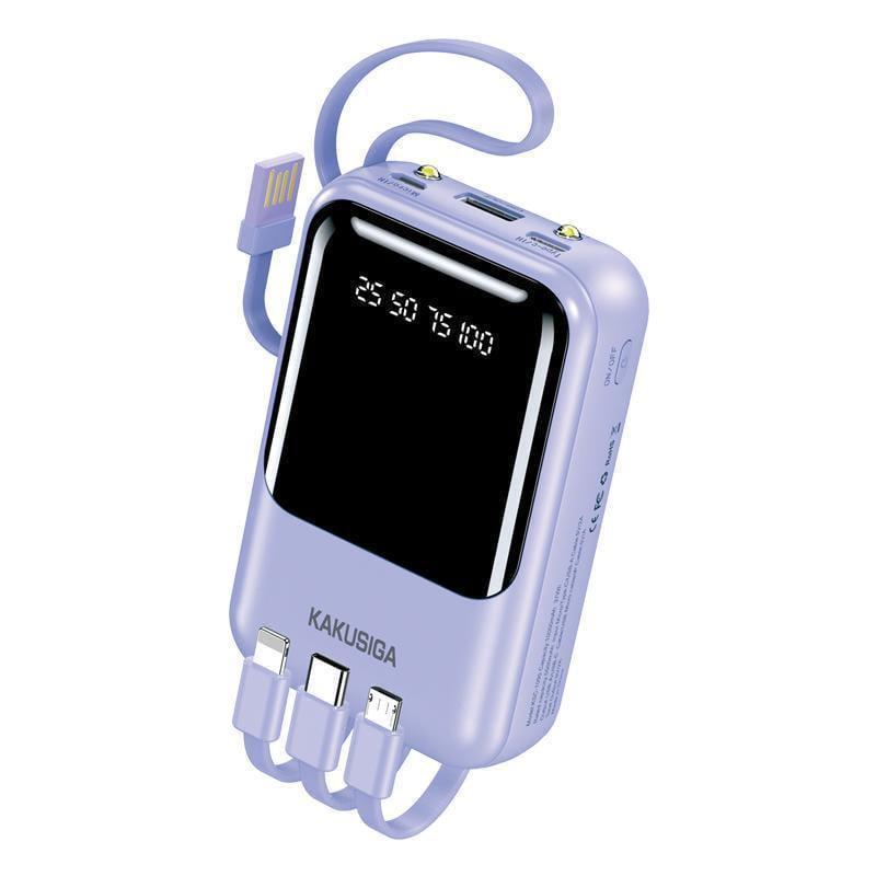 Повербанк Kakusiga KSC-1095 10000 mAh USB/Micro/USB-C/2A- Фиолетовый