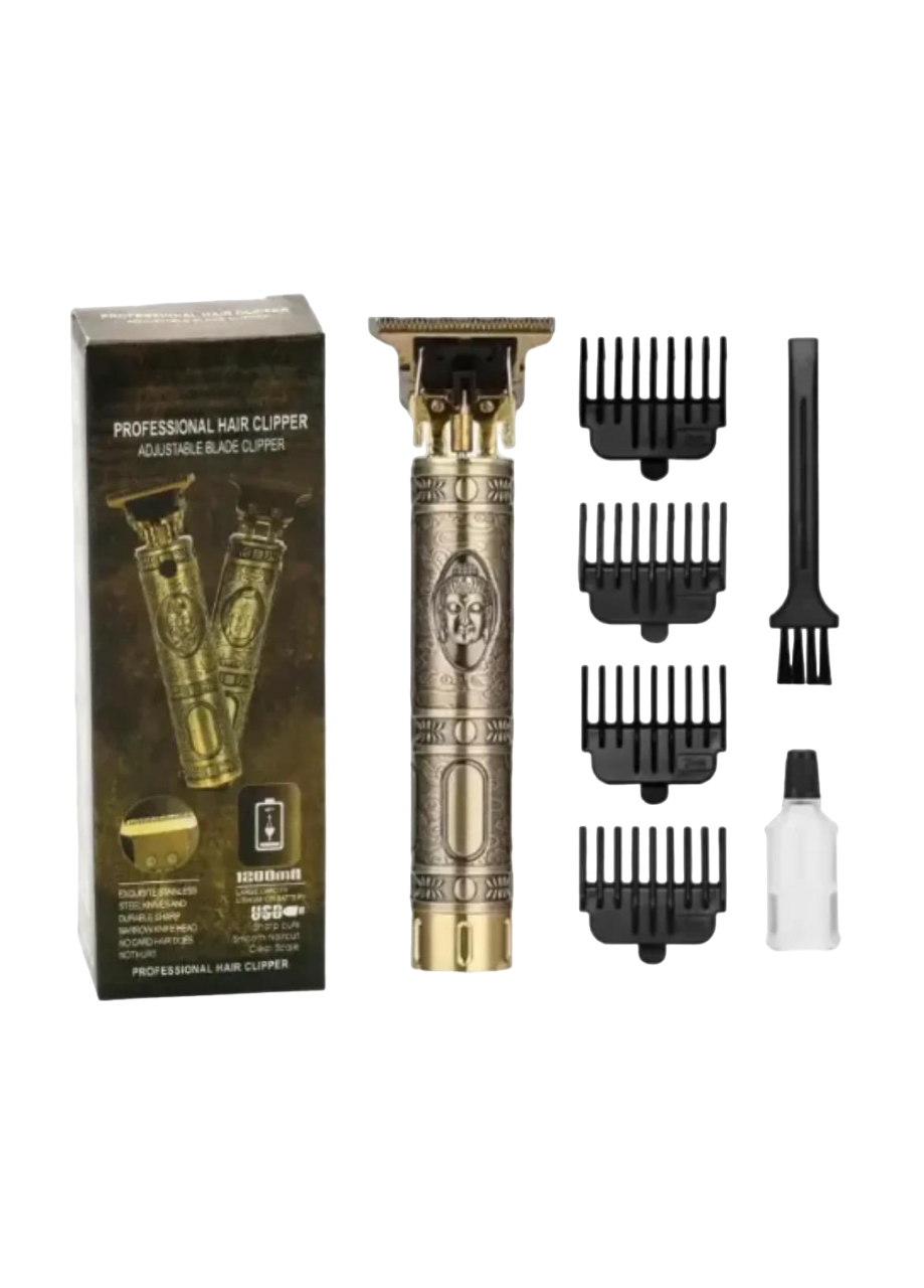 Машинка для волос XO WS T9 с 4 насадками аккумуляторная Золотой (34852M)