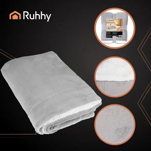 Плед двухсторонний Ruhhy 150x200 см Светло-серый (26293) - фото 2 Плед двухсторонний Ruhhy 150x200 см Светло-серый (26293) - фото 2