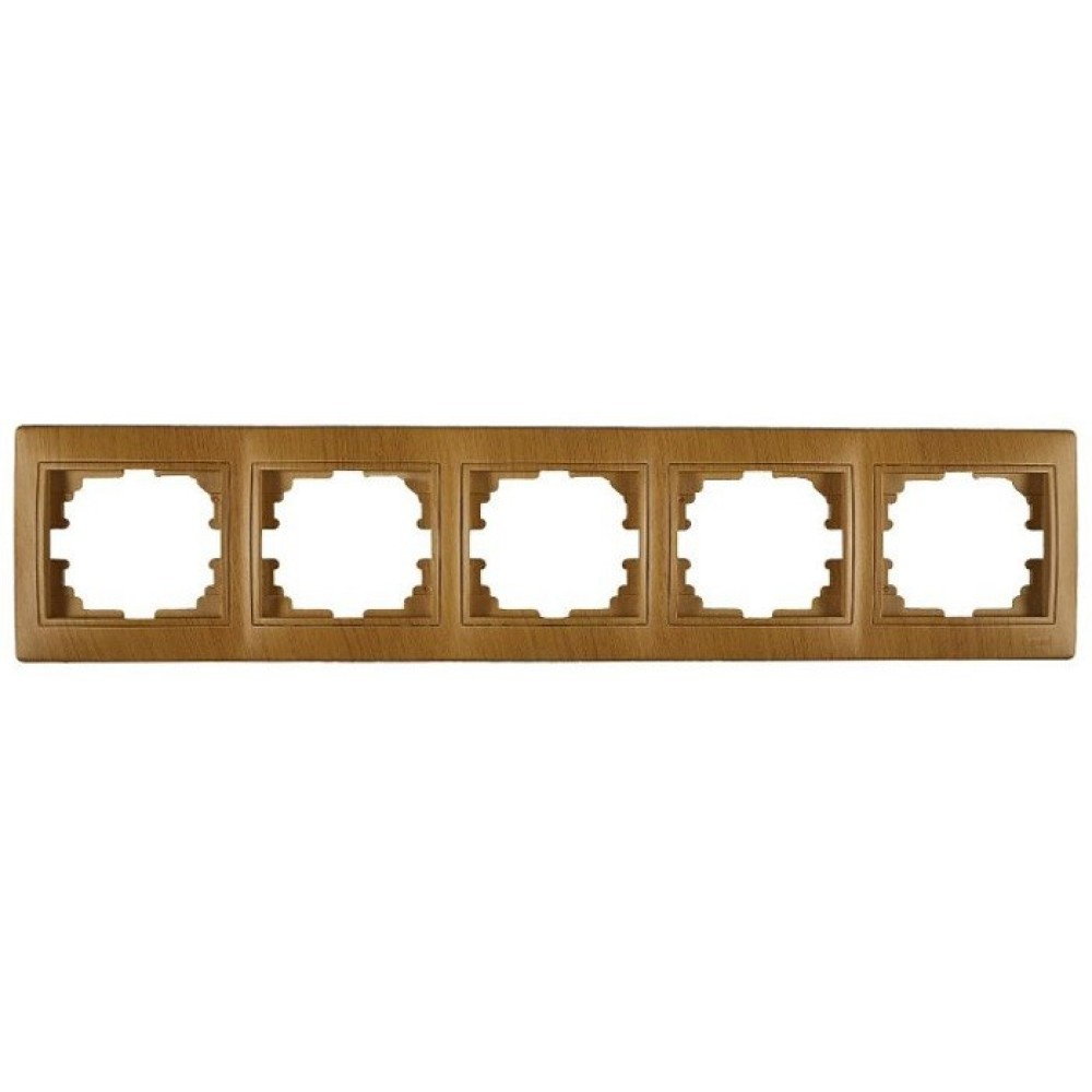 Рамка Lezard Mira 5-местная горизонтальная Дуб классический матовый